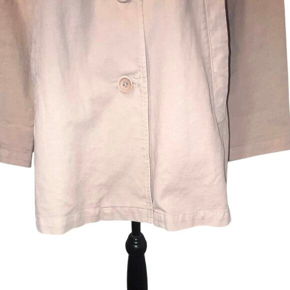 Eileen Fisher Khaki Organic Cotton Hemp Stretch Stand Cottagecore Jacket Sz XSP - Picture 6 of 10